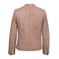 Pink Biker Leather Jacket