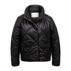 Black Quilted Leather Jacket