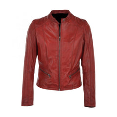 Red Biker Genuine Leather Jacket