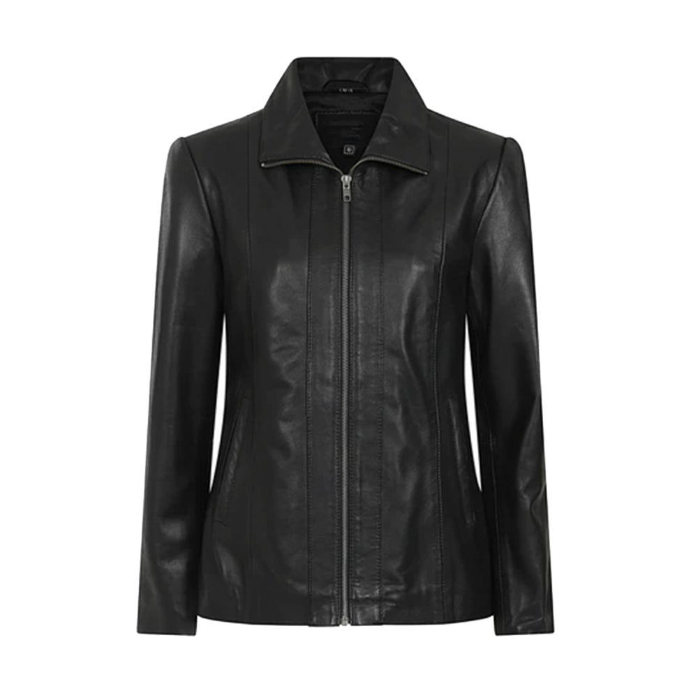 Black Shirt Style Genuine Leather Jacket