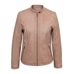 Pink Biker Leather Jacket