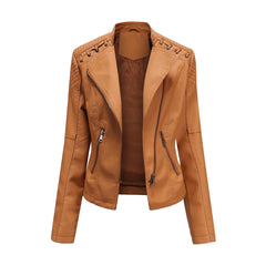 Tan Brown Blazer Style Leather Jacket