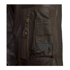 Dark Brown Bomber Suede Leather Jacket