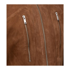 Rust Brown Suede Leather Jacket