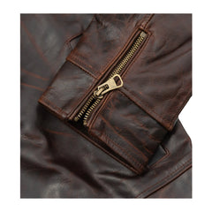 Dark Brown Shirt Style Biker Leather Jacket