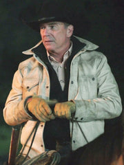John Dutton Yellowstone Cream Leather Jacket