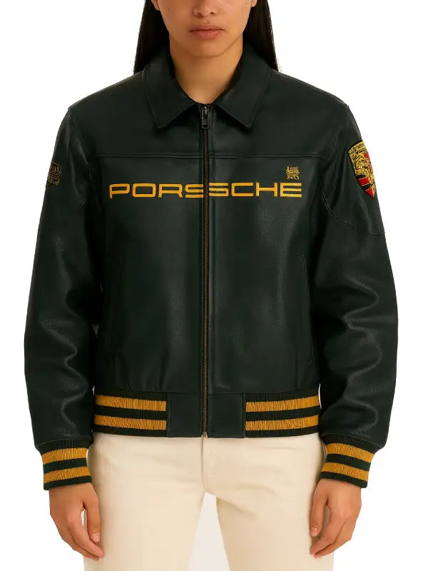 Aimé Leon Dore × Porsche Leather Jacket | Premium Motorsport Jacket