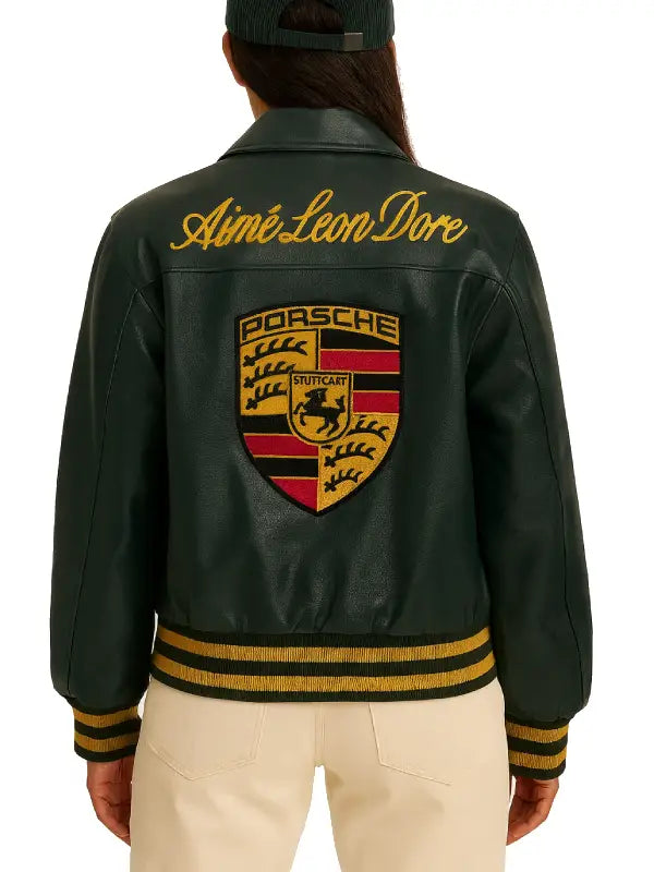 
aime leon dore porsche jacket green