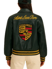 
aime leon dore porsche jacket green