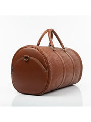 Premium Woven Leather Duffle Bag - Ideal Travel & Gym Companion