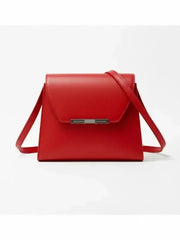 Women's Tan Leather Structured Shoulder Bag – Minimalist Crossbody Purse