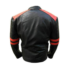 Black and Red Motorcycle Genuine Leather Jacket