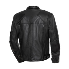 Black Fully Lined Biker Leather Jacket