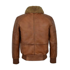 Brown Bomber Leather Jacket