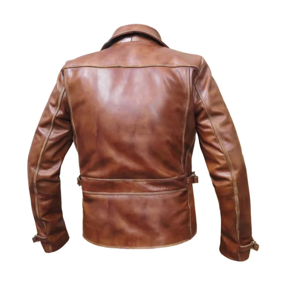 Brown Vintage Biker Leather Jacket