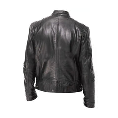 Vintage Cafe Racer Black Retro Biker Genuine Leather Jacket