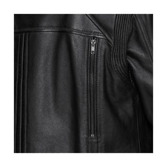 Black Fully Lined Biker Leather Jacket