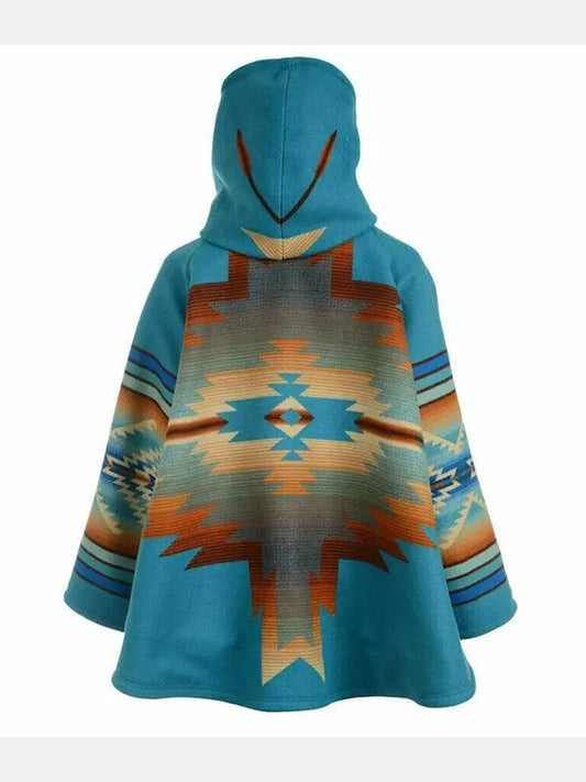 Yellowstone Beth Dutton Blue Wool Poncho Coat