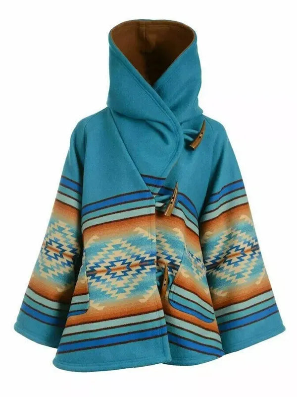 Yellowstone Beth Dutton Blue Wool Poncho Coat