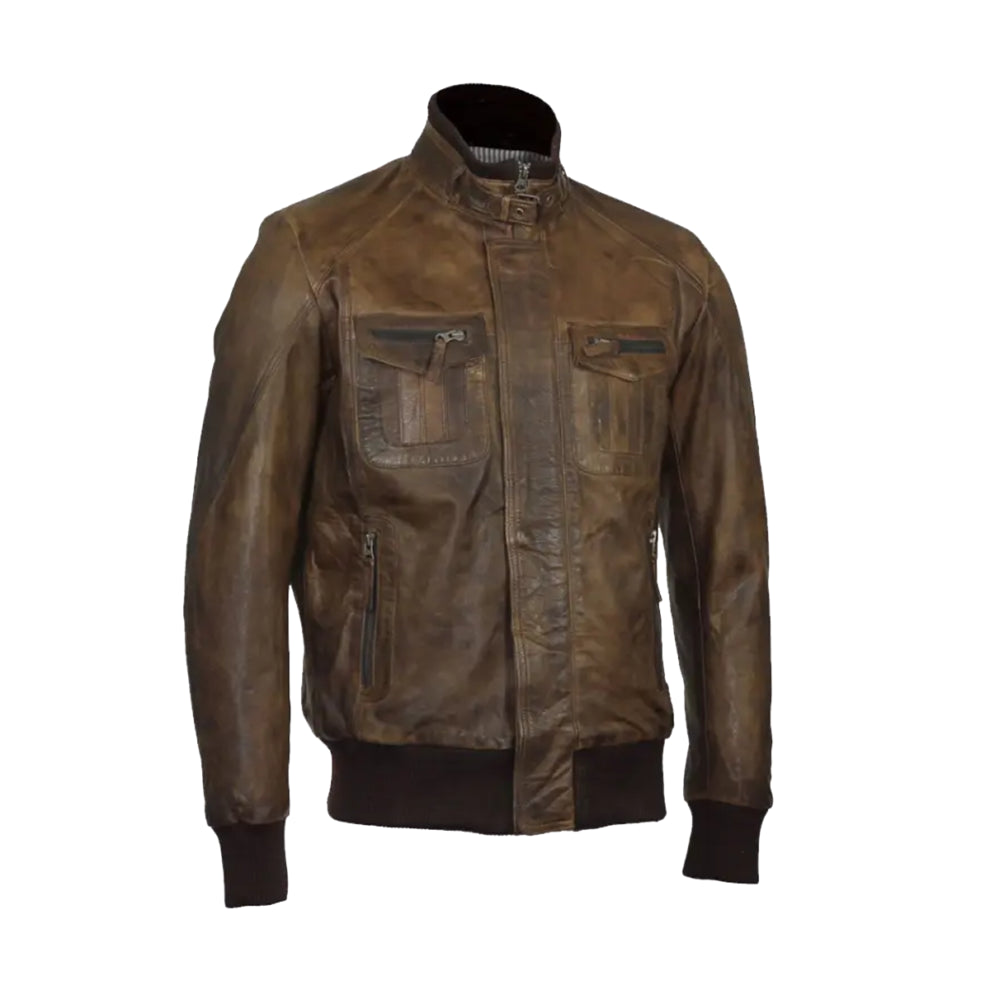 Vintage Brown Leather bomber Motorcycle jackets