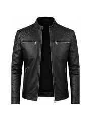 men motorcycle cafe racer leather jacket