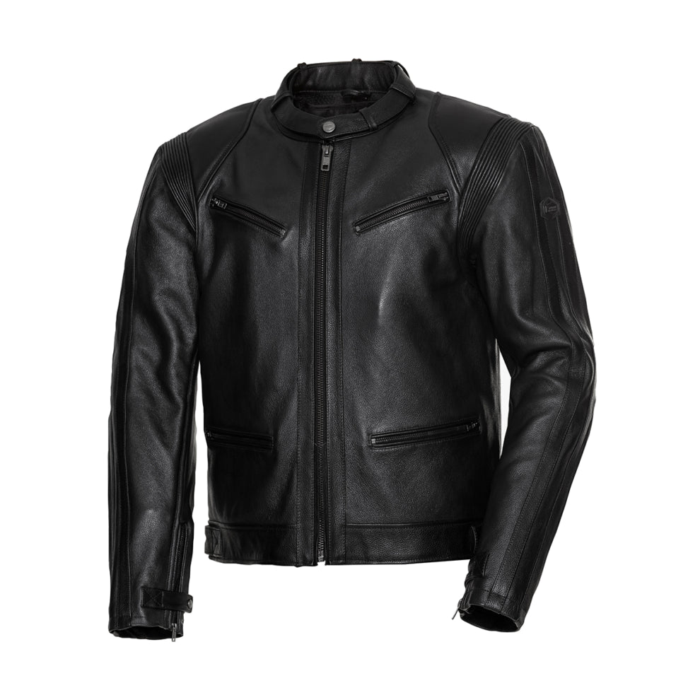 Black Fully Lined Biker Leather Jacket