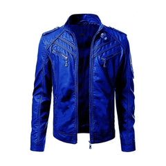 Blue Stylish Leather Jacket