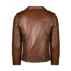 Men’s Brown Quilted Vintage Cafe Racer Leather Jacket