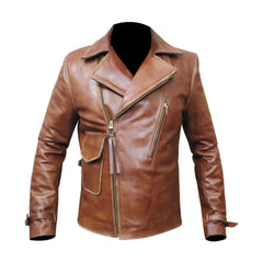 Brown Vintage Biker Leather Jacket