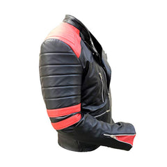 Black and Red Motorcycle Genuine Leather Jacket