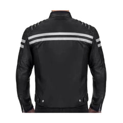 Black Biker Style Genuine Leather Jacket