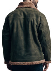 olive green shearling jacket