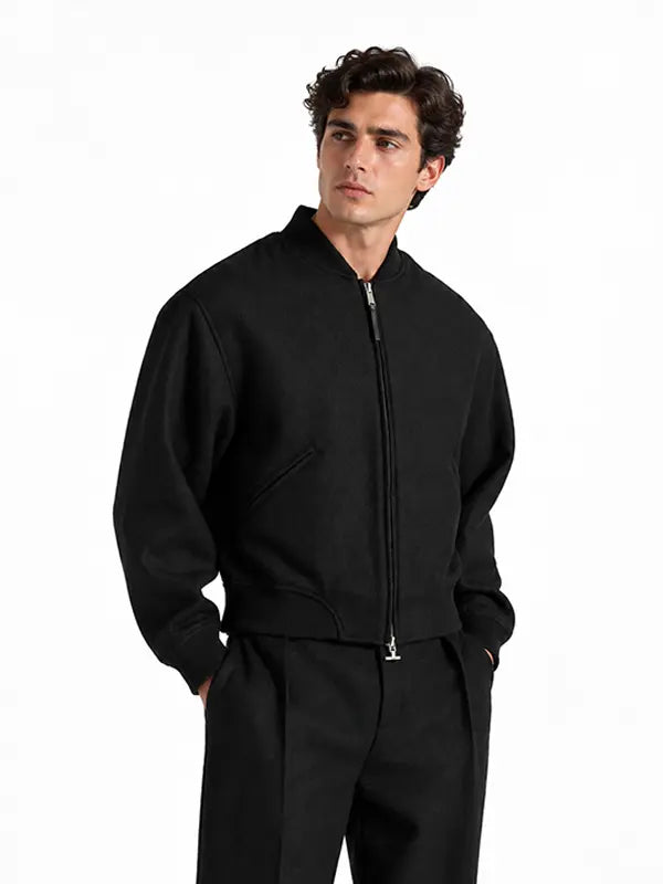 Wool-Blend Bomber Jacket