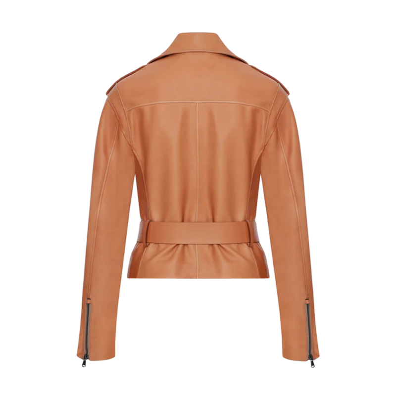 Full Padded Style Tan Brown Genuine Leather Jacket