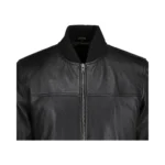 Mens Black Bomber Style Leather Jacket